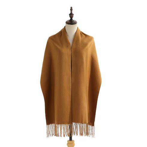 Solid color cashmere scarf fashion tassel scarf
